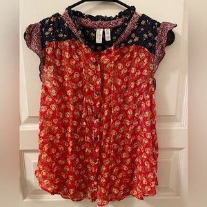 Cute floral blouse by Anthropologie